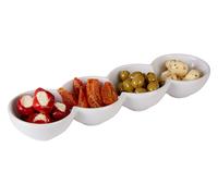 Maison by Premier Versatile 4 Section Snack Dish, Premium Porcelain Snack Dish, Practical Snack Tray For Kids Parties