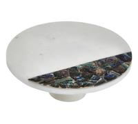 Maison by Premier White Marble and Paua Shell Round Cake Stand
