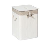 Premier Housewares Kankyo Bamboo Square Laundry Hamper, White