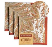 Maison d' Ermine Kashmir Paisley Set of 4 Cosy Christmas Napkins 100% Cotton Soft & Cosy Ideal for Family Dinner, Wedding, Cocktail, Kitchen, Home, Thanksgiving/Christmas (45 cm x 45 cm)