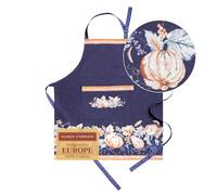 Maison d' Hermine 100% Cotton Apron for women with Pocket Kitchen Chef Autumn Apron for Men Cooking Gardening Server Waitress Maid - (Pumpkin Blues, 85 cm x 70 cm)