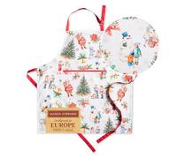 Maison d' Hermine 100% Cotton Apron for women with Pocket Kitchen Chef Autumn Apron for Men Cooking Gardening Server Waitress Maid - (Chromo, 85 cm x 70 cm)