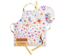 Maison d' Hermine 100% Cotton Apron for women with Pocket Kitchen Chef Spring/Summer Apron for Men Cooking Gardening Server Waitress Maid - (Happy Florals - Sweety, 85 cm x 70 cm)