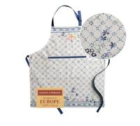 Maison d' Hermine 100% Cotton Apron for women with Pocket Kitchen Chef Spring/Summer Apron for Men Cooking Gardening Server Waitress Maid - (Faience, 85 cm x 70 cm)