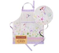 Maison d' Hermine 100% Cotton Apron for women with Pocket Kitchen Chef Spring/Summer Apron for Men Cooking Gardening Server Waitress Maid - (Magnolia Mornings, 85 cm x 70 cm)