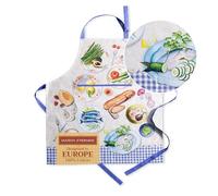 Maison d' Hermine 100% Cotton Apron for women with Pocket Kitchen Chef Spring/Summer Apron for Men Cooking Gardening Server Waitress Maid - (Gourmand, 85 cm x 70 cm)