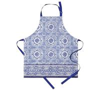 Maison d' Hermine 100% Cotton Apron for women with Pocket Kitchen Chef Spring Summer Apron for Men Cooking Gardening Server Waitress Maid - (Melodie Bleue, 85 cm x 70 cm)