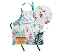 Maison d' Hermine 100% Cotton Apron for women with Pocket Kitchen Chef Spring Summer Apron for Men Cooking Gardening Server Waitress Maid - (Tropiques, 85 cm x 70 cm)
