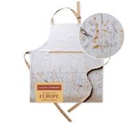 Maison d' Hermine 100% Cotton Apron for women with Pocket Kitchen Chef Spring/Summer Apron for Men Cooking Gardening Server Waitress Maid - (Meadow Florals - Beige, 85 cm x 70 cm)