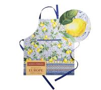 Maison d' Hermine 100% Cotton Apron for women with Pocket Kitchen Chef Spring/Summer Apron for Men Cooking Gardening Server Waitress Maid - (Citrus, 85 cm x 70 cm)