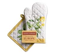 Maison d' Hermine 100% Cotton Oven Mitt & Pot Holder Set (19x33 & 20x20cm)