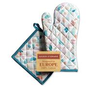 Maison d' Hermine 100% Cotton Oven Mitt & Pot Holder Set (19x33 & 20x20cm)