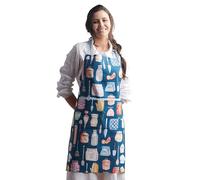 Maison d' Hermine Apron for women with Pocket 100% Cotton 70 cm x 80 cm 1 Piece Adjustable Neck Strap & long ties Apron Men, Chef, Wedding, Cooking, Gardening, Server (Let's Bake)