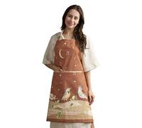 Maison d' Hermine Apron for women with Pocket 100% Cotton 70 cm x 80 cm 1 Piece Adjustable Neck Strap & long ties Apron Men, Chef, Wedding, Cooking, Gardening, Server (Singing Birds)