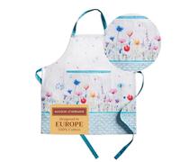 Maison d' Hermine Apron for women with Pocket 100% Cotton 85 cm x 70 cm 1 Piece Adjustable Neck Strap & long ties Apron Men, Chef, Wedding, Cooking, Gardening, Server (Flower In The Field)