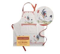 Maison d' Hermine Apron for women with Pocket 100% Cotton 85 cm x 70 cm 1 Piece Adjustable Neck Strap & long ties Apron Men, Chef, Wedding, Cooking, Gardening, Server Spring/Summer (Campagne)