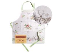 Maison d' Hermine Apron for women with Pocket 100% Cotton 85 cm x 70 cm 1 Piece Adjustable Neck Strap & long ties Apron Men, Chef, Wedding, Cooking, Gardening, Server (Christmas Dew)