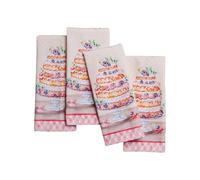 Maison d' Hermine Cloth Napkins Set of 4 100% Cotton Everyday Reusable Square Napkins Cloth Washable Dinner Party Wedding Restaurant Valentines Gifts for Him (Icing on the Cake, 45 cm x 45 cm)