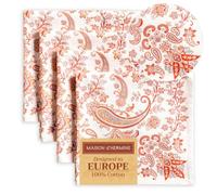Maison d' Hermine Cachemire 100% Cotton Kitchen Cloth Napkins Soft & Comfortable Set of 4 for Family Dinners Dining Cocktail Parties Wedding use Thanksgiving/Christmas (45cm x 45cm)