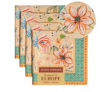 Maison d' Hermine Cloth Napkins Set of 4 100% Cotton Everyday Reusable Square Napkins Cloth Washable, Dinner, Party, Wedding, Restaurant, Spring/Summer (Luxury Loft Peach, 45 CM x 45 CM)