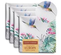 Maison d' Hermine Cloth Napkins Set of 4 100% Cotton Everyday Reusable Square Napkins Cloth Washable, Dinner, Party, Wedding, Restaurant, Spring/Summer (Tropiques, 45 CM x 45 CM)