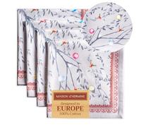 Maison d' Hermine Cloth Napkins Set of 4 100% Cotton Everyday Reusable Square Napkins Cloth Washable, Dinner, Party, Wedding, Restaurant (Fairy Christmas, 45 CM x 45 CM)
