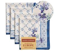 Maison d' Hermine Cloth Napkins Set of 4 100% Cotton Everyday Reusable Square Napkins Cloth Washable, Dinner, Party, Wedding, Restaurant, Spring/Summer (Faience, 45 CM x 45 CM)