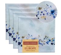 Maison d' Hermine Cloth Napkins Set of 4 100% Cotton Everyday Reusable Square Napkins Cloth Washable, Dinner, Party, Wedding, Restaurant, Spring/Summer (Lazy Summer Days, 45 CM x 45 CM)