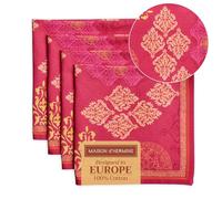 Maison d' Hermine Cloth Napkins Set of 4 100% Cotton Everyday Reusable Square Napkins Cloth Washable, Dinner, Party, Wedding, Restaurant, Hotel (Versailles, 45 CM x 45 CM)