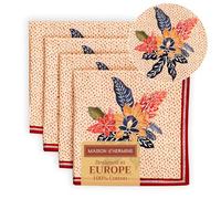Maison d' Hermine Cloth Napkins Set of 4 100% Cotton Everyday Reusable Square Napkins Cloth Washable, Dinner, Party, Wedding, Restaurant (Kalahari, 45 CM x 45 CM)