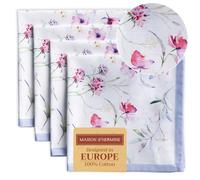 Maison d' Hermine Cloth Napkins Set of 4 100% Cotton Everyday Reusable Square Napkins Cloth Washable, Dinner, Party, Wedding, Restaurant, Spring/Summer (Summer Floral, 45 CM x 45 CM)