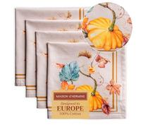 Maison d' Hermine Cloth Napkins Set of 4 100% Cotton Everyday Reusable Square Napkins Cloth Washable, Dinner, Party, Wedding, Restaurant, Hotel (Potiron, 45 CM x 45 CM)