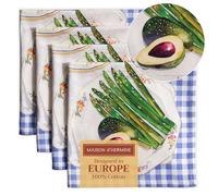 Maison d' Hermine Cloth Napkins Set of 4 100% Cotton Everyday Reusable Square Napkins Cloth Washable, Dinner, Party, Wedding, Restaurant, Spring/Summer (Gourmand, 45 CM x 45 CM)