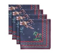 Maison d' Hermine Cloth Napkins Set of 4 100% Cotton for Christmas Decorations Everyday Reusable Square Autumn Napkins Cloth Washable Dinner Party Wedding (Christmas Joy, 45 CM x 45 CM)