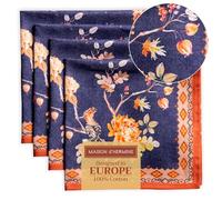 Maison d' Hermine Cloth Napkins Set of 4 100% Cotton for Christmas Decorations Everyday Reusable Square Autumn Napkins Cloth Washable Dinner Party Wedding (Kelim - Infinity, 45 CM x 45 CM)