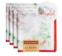 Maison d' Hermine Cloth Napkins Set of 4 100% Cotton for Christmas Decorations Everyday Reusable Square Autumn Napkins Cloth Washable Dinner Party Wedding (Christmas Tradition, 45 CM x 45 CM)