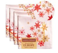 Maison d' Hermine Crystal Star 100% Cotton Soft Napkins for Family Dinners, Weddings, Cocktails, Holidays, Thanksgiving, Christmas (45cm x 45cm)