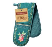 Maison d' Hermine Double Oven Mitt (18 cm x 89 cm) 100% Cotton Heat Resistant BBQ Cooking Gloves with Loop for Christmas Decorations Baking Cooking Barbeque Handling Hot Pan (Hygge Christmas)