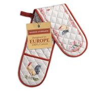 Maison d' Hermine Double Oven Mitts 100% Cotton 18 cm x 89 cm Double Oven Mitt Heat Resistant BBQ Cooking Gloves with Loop, Baking, Grilling, Home, Kitchen, Handling Hot Pans Spring Summer (Campagne)