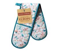 Maison d' Hermine Double Oven Mitts 100% Cotton 18 cm x 89 cm Double Oven Mitt Heat Resistant BBQ Cooking Gloves with Loop, Baking, Grilling, Home, Kitchen, Handling Hot Pans (Summer Picnic)