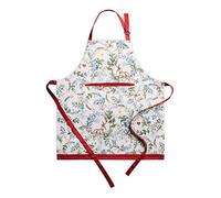 Maison d' Hermine Holly Time 100% Cotton 1 Piece Kitchen Apron with an Adjustable Neck & Centre Pocket with Long Ties for Women Men Chef Cooking Restaurant Home (70cm x 85cm)