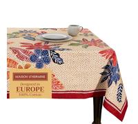 Maison d’Hermine Kalahari Tablecloth, 100% Cotton, Rectangular, Washable, Dining Room, Buffet, Parties, Weddings, Thanksgiving and Christmas, 178 x 229 cm