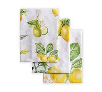 Maison d' Hermine Kitchen Towel 100% Cotton 50cm x 70cm Kitchtowels Easter Table Dishcloths for Cleaning, Dining, Buffet Parties & Wedding Use, Limoncello - Spring/Summer (Set of 3)