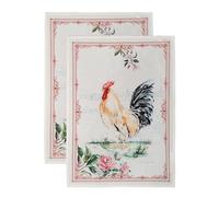 Maison d' Hermine Kitchen Towels Set of 2 100% Cotton 70 CM x 50 CM Reusable Cloth Tea Dish Towels Absorbent with Hanging Loop for Kitchen Dining Valentines Gifts for Him (Campagne)