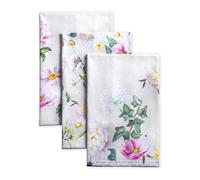 Maison d' Hermine Kitchen Towels Set of 3 100% Cotton 70 CM x 50 CM Reusable Cloth Tea Dish Towels Absorbent with Hanging Loop for Kitchen Dining Valentines Gifts for Him (Pivoine)