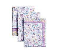 Maison d' Hermine Kitchen Towels Set of 3 100% Cotton 70 CM x 50 CM Reusable Cloth Tea Dish Towels Absorbent with Hanging Loop for Kitchen Dining Easter decorations (Indian Floral)