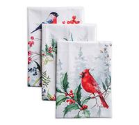Maison d' Hermine Kitchen Towels Set of 3 100% Cotton 70 CM x 50 CM Reusable Cloth Tea Dish Towels Absorbent with Hanging Loop for Kitchen, Dining, Cocktail Parties (Morzine)