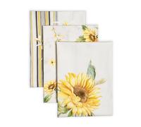 Maison d' Hermine Kitchen Towels Set of 3 100% Cotton 70 CM x 50 CM Reusable Cloth Tea Dish Towels Absorbent with Hanging Loop for Kitchen Dining Gifts for Mothers Day (Citrus)