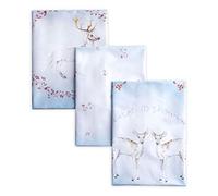 Maison d' Hermine Kitchen Towels Set of 3 100% Cotton 70 CM x 50 CM Reusable Cloth Tea Dish Towels Absorbent with Hanging Loop for Kitchen, Dining, Cocktail Parties (Fairytale Forest)