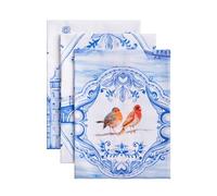 Maison d' Hermine Kitchen Towels Set of 3 100% Cotton 70 CM x 50 CM Reusable Cloth Tea Dish Towels Absorbent with Hanging Loop for Kitchen Dining Hotel Spring Summer (Amsterdam Canals)